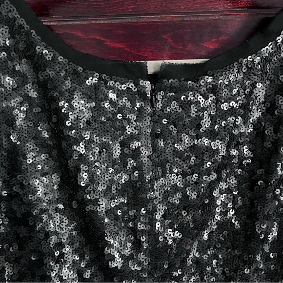 Talbots 100% Silk Elegant Sequined Cocktail Dress in Dark Gray size 8 - Picture 7 of 13